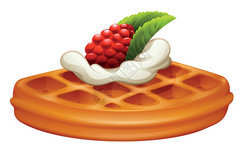 漫画奶油水果食物面包插图夹子覆盆子小吃乳制品绘画图片
