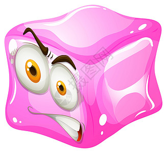 粉红色立方体与愤怒的脸图片