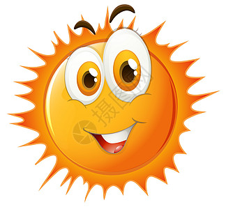 太阳与快乐的脸艺术表情白色微笑手势情感晴天夹子面孔行星图片