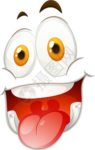 惠特快乐的脸微笑夹子牙齿情感绘画身体表情语言艺术插图图片