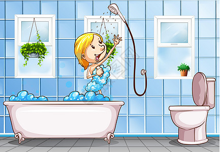 女人在 bathrooo 洗澡图片
