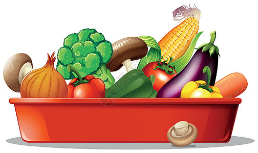 红色 tra 中的新鲜蔬菜图片