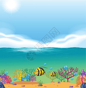 鱼在水下游动插图热带海蜇珊瑚夹子艺术珊瑚礁哺乳动物情调海洋图片