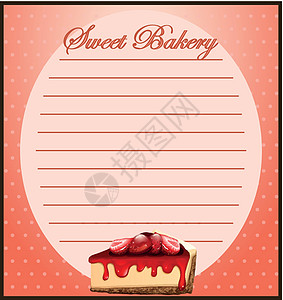 线条纸配草莓芝士蛋糕图片