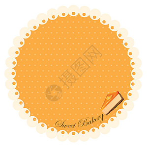 橙色芝士蛋糕的边框设计艺术徽章绘画公告标签夹子空白橙子边界木板图片