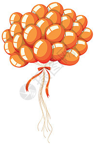 一堆带丝带的橙色气球图片