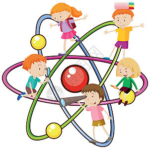 儿童和原子符号图片