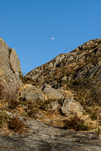 斯卡兰斯库拉荒野月亮地平线自然天空岩石蓝色远足图片