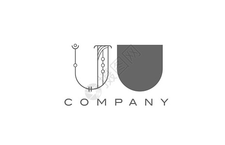 UU 灰色白色字母标志图标公司与几何风格 商业和企业的创意字母组合设计图片