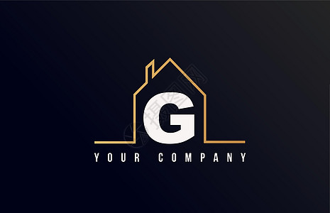 G 房屋用字母字母G居号图标标识设计 公司和企业身份的房地产与住宅线轮廓等同图片