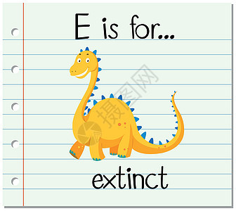 抽认卡字母 E 代表灭绝字体教育拼写插图写作动物夹子哺乳动物卡片幼儿园图片