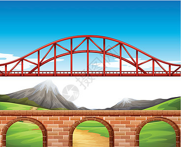 与桥梁和 wal 的自然场面图片