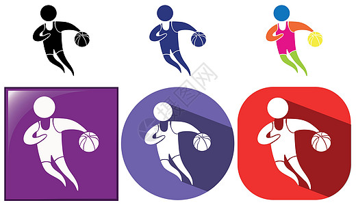 徽章上篮球运动图标设计图片