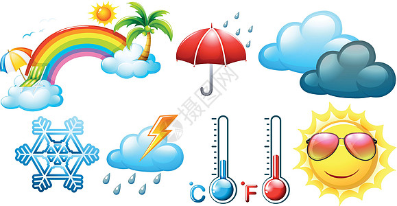 天气和气候的不同图标图片