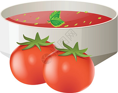 弓番茄汤蔬菜用餐食物艺术插图绘画盘子剪裁小路夹子图片