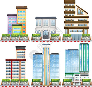 不同的建筑设计小路建筑学艺术房地产绘画大楼插图团体夹子建筑物图片