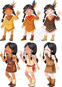 美国原住民印第安女孩挥手图片