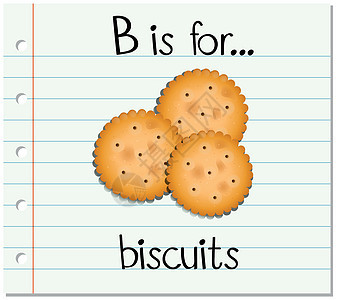抽认卡字母 B 是饼干款待小吃面包食物阅读夹子绘画教育闪光字体图片