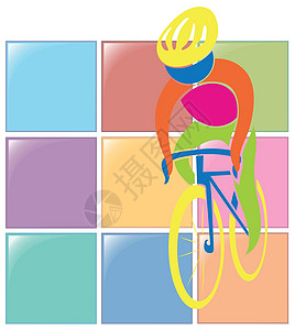 在科罗拉多州骑自行车的运动图标设计图片