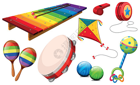 不同种类的乐器和玩具图片