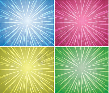 四种颜色的背景设计绘画绿色星星蓝色粉色黄色艺术插图发光墙纸图片
