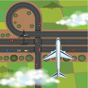 飞机在 sk 中飞行的空中场景运输交通土地夹子车辆汽车艺术风景航空公司农村图片