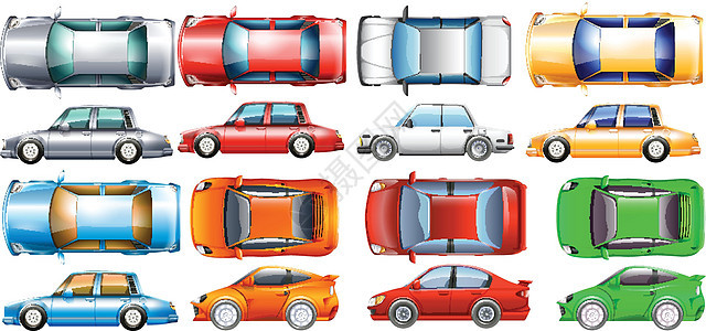 多种颜色的私家车背景图片
