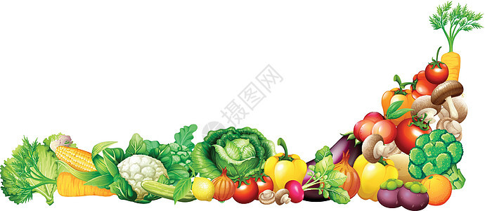 新鲜蔬菜和水果的纸设计图片