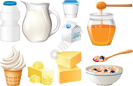 牛奶和蜂蜜的乳制品图片