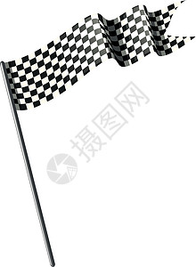 白色背景上的赛车旗图片