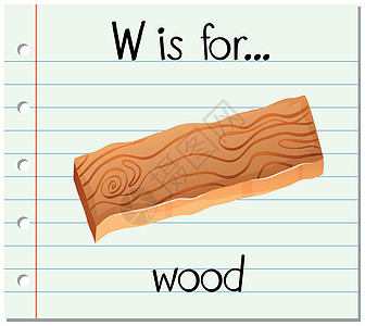 抽认卡字母 W 是为了求爱卡片幼儿园艺术闪光绘画刻字字体教育性插图夹子图片