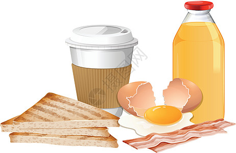 含早餐和果汁的早餐套餐图片