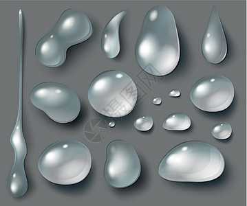 不同形状的水滴夹子圆形团体绘画插图液体艺术圆圈雨滴图片