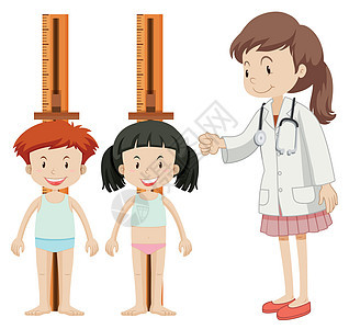 男孩和女孩测量身高图片