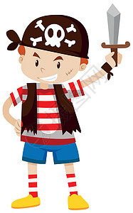 打扮成海盗的小男孩图片
