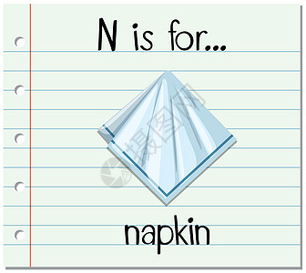 抽认卡字母 N 用于餐巾纸图片