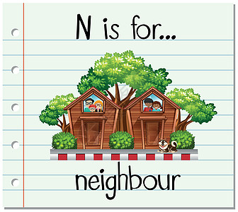 抽认卡字母 N 是给邻居的卡片写作幼儿园闪光夹子庇护所艺术纸板绘画刻字图片