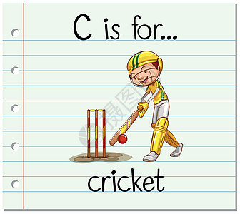抽认卡字母 C 代表板球教育阅读幼儿园教育性纸板字体拼写玩家卡片刻字图片