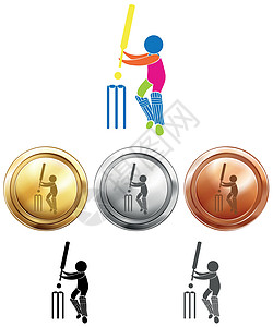 板球的三枚奖牌设计图片