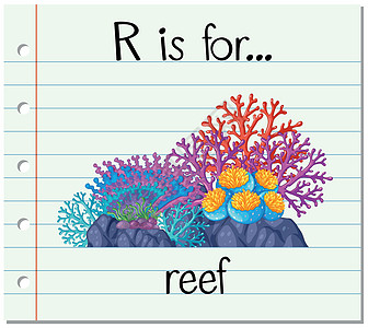 抽认卡字母 R 代表 ree幼儿园插图艺术拼写卡片阅读纸板学生夹子写作图片