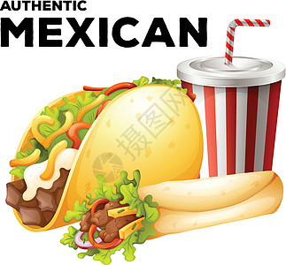 墨西哥食物与炸玉米饼和 burrit图片