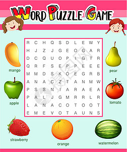 水果拼字游戏模板图片