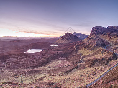 苏格兰高地Skye岛的Quiraing山脉景观图景图片