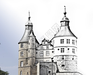 蒙贝利亚德城堡 在虚构和现实之间旅游怀疑者卡片小说二元性过渡纪念品旅行石头插图图片