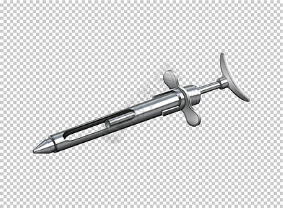 透明背景上的不锈钢注射杆工具图片