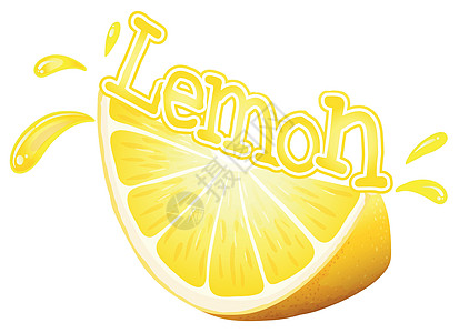 带有新鲜柠檬片的柠檬字字体设计图片