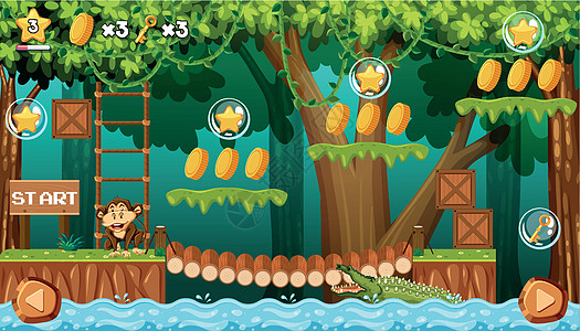 丛林游戏模板中的猴子图片
