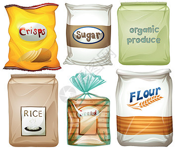 袋中不同类型的食物背景图片