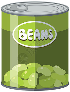 铝罐中的青豆艺术剪裁小路绘画罐装包装罐头插图产品食品图片
