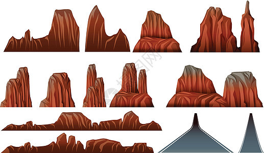不同形态的峡谷和道路图片